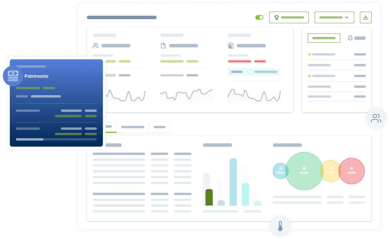 Vista ilustrativa del nuevo dashboard con gráficos, métricas y paneles de rendimiento que muestran indicadores clave de negocio.